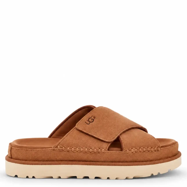 UGG Goldenstar Cross Slide - Chestnut